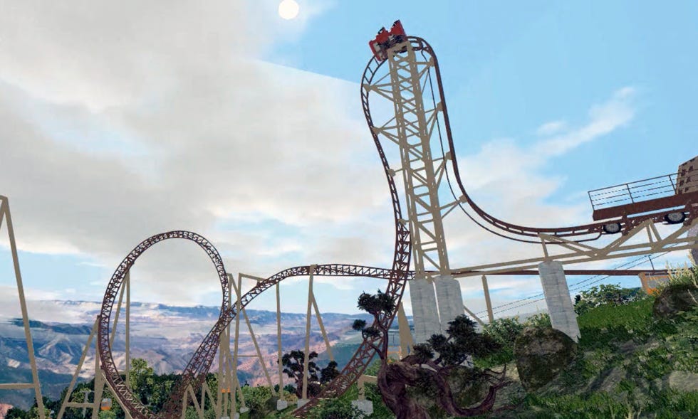 Defiance will begin with a 75-foot vertical lift hill (passengers will probably want to empty their pockets before boarding) and momentarily slow to a crawl at its apex for what it has dubbed a panorama stall.