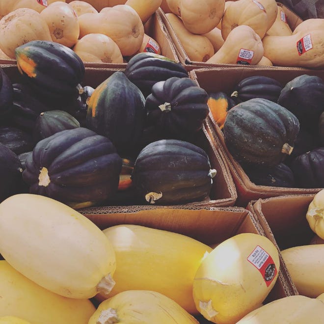 Winter squash varieties include acorn, butternut and spaghetti melons.