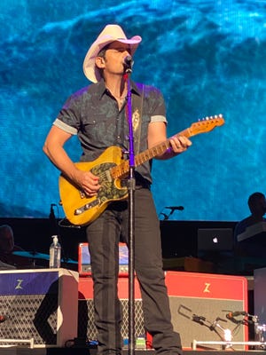 Country music star Brad Paisley performed Monday night at the Concert for Legends to conclude the Pro Football Hall of Fame Enshrinement Festival. Country music artist Jimmie Allen was the opening act.