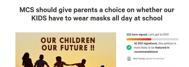Paul Young, a Marion resident and father, has started a petition after Marion City Schools approved a universal mask requirement for all students and faculty during the 2021-22 school year.