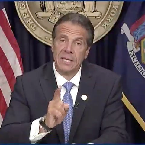 In this still image from video, Gov. Andrew Cuomo
