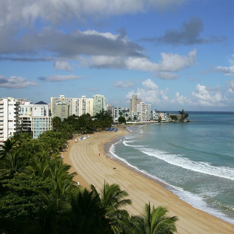 Isla Verde Beach in Old San Juan, Puerto Rico, is 