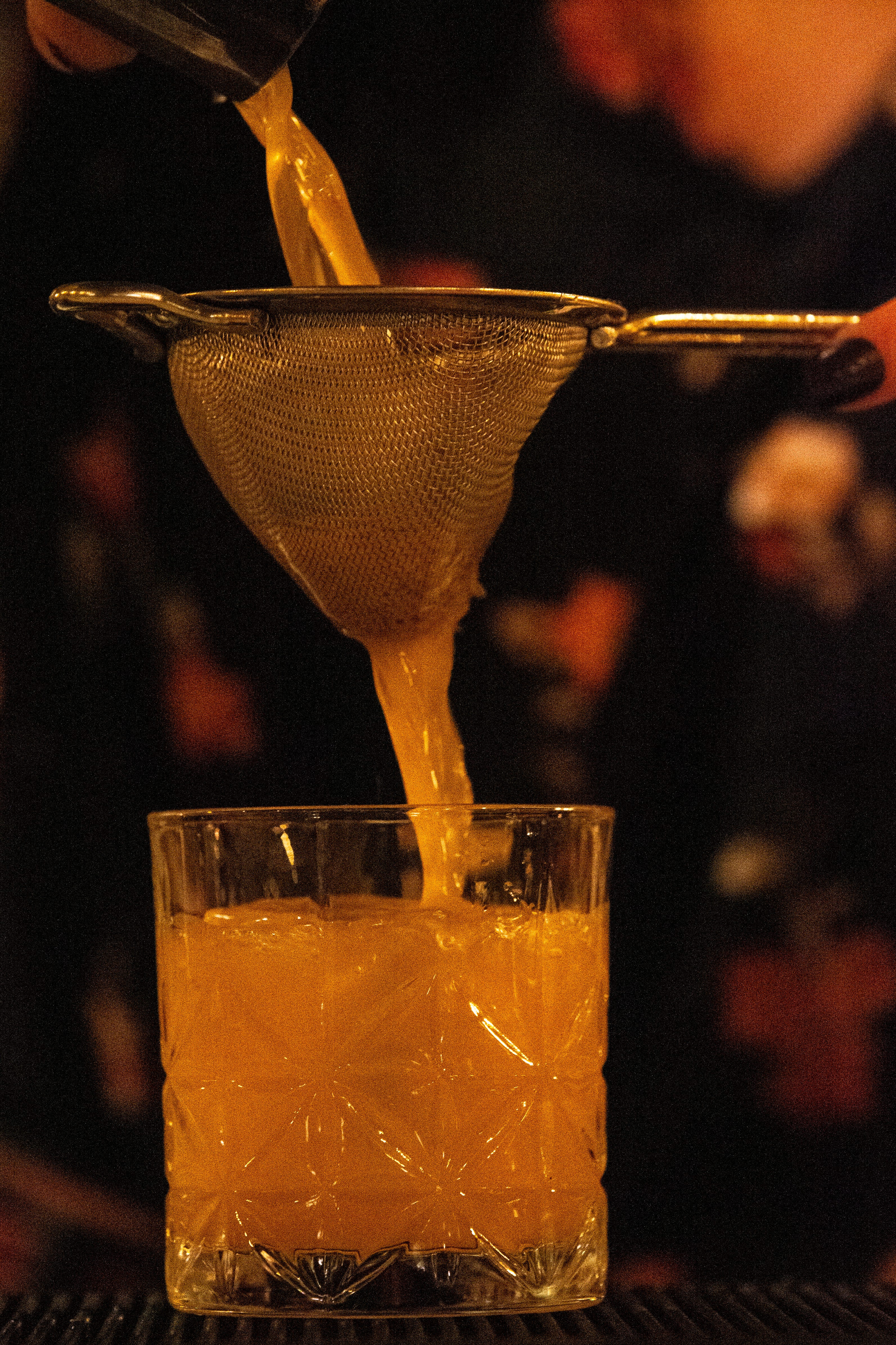 This cocktail from Rough Rider combines mezcal, tea, Demerara syrup and lemon.