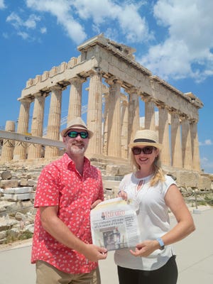 Eric and Nikki Rakov's family took The Record along on a two-week vacation to Greece. Here they visit the Parthenon at Athens.