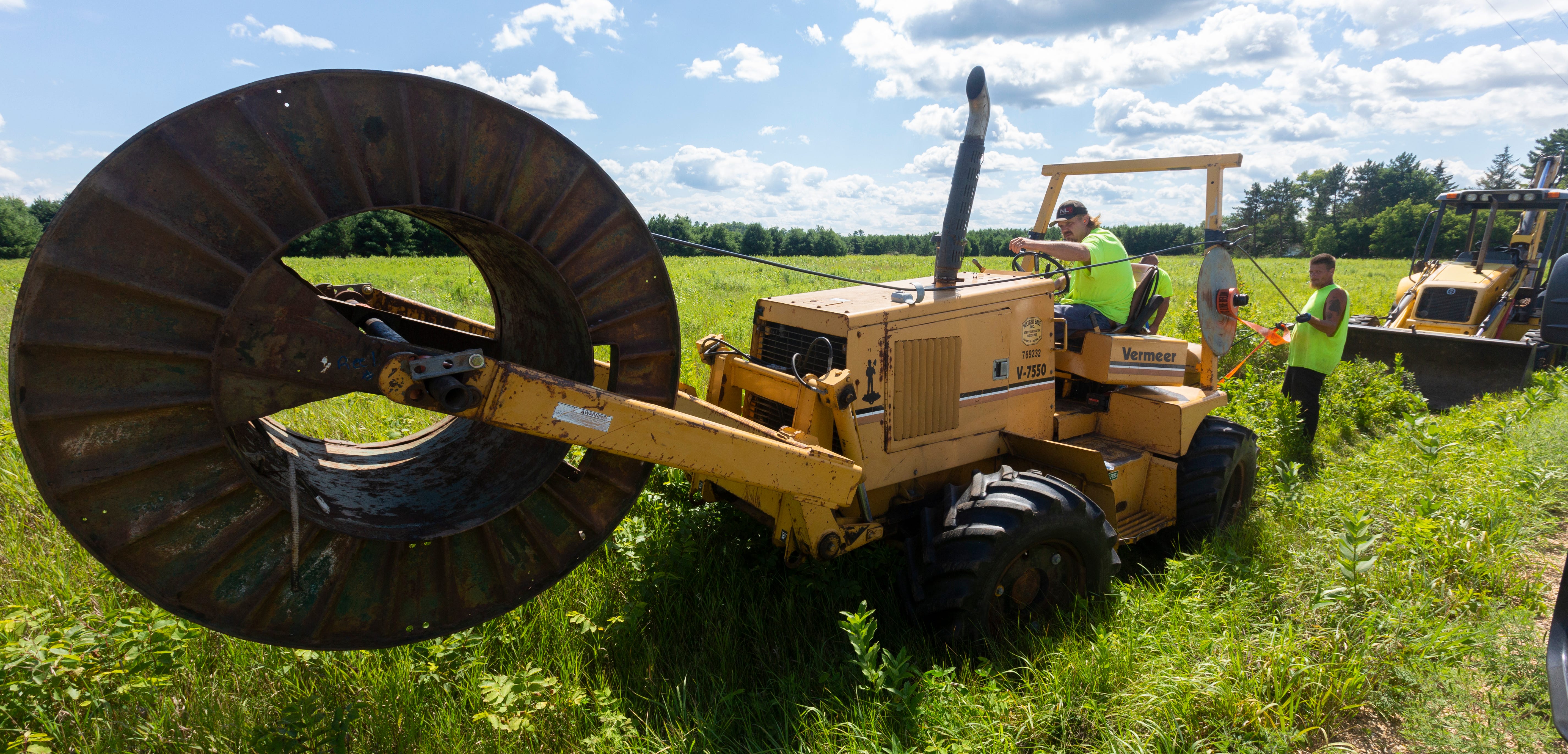 Workers with Beno Communications bury fiber optic cable for a Wittenberg Telephone Co. project in Shawano County. Wittenberg Telephone recently partnered with the Stockbridge-Munsee Band of Mohican Indians on a broadband expansion project that will bring high-speed internet to hundreds of homes