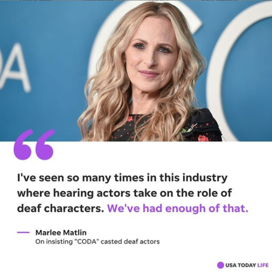 Actress Marlee Matlin promotes her movie "CODA" in July 2021.