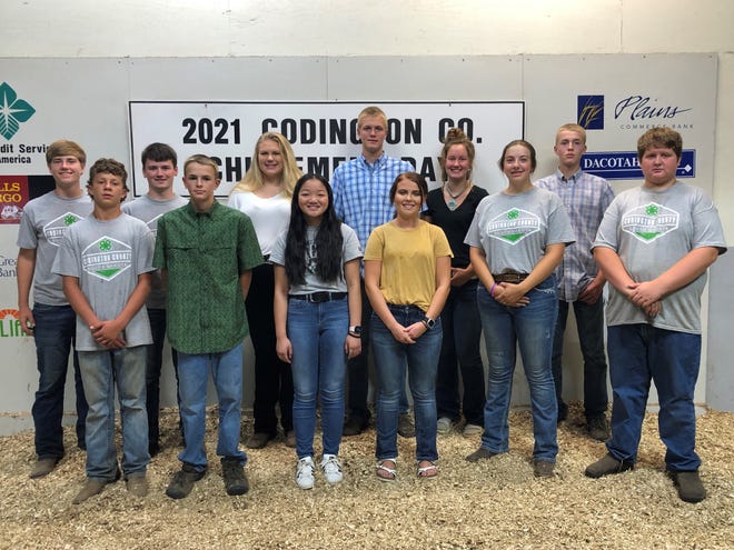 Senior showmanship winners at the Codington County Achievement Days are, back row, from left, Joe Dagel, Owen Comes, Adrianna Boettcher, Tate Bergh, Jacey Orthaus, Ty Bergh, front row, Taryn Sumner, Trevor Bergh, DeLaney Anderson, Mallory Kohl, Allison Fischer, Jaxon Orthaus, and, not pictured, Isabella Imm and Gavin Hermoe.