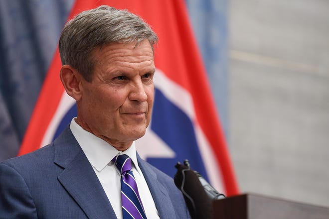 Governor Bill Lee made an announcement, issuing an executive order requiring schools to allow parents to exempt their children from mask mandates at the Tennessee State Capitol in Nashville, Tenn., Monday, Aug. 16, 2021.