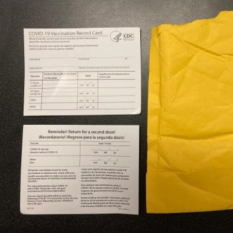 The fake COVID-19 vaccine cards seized by U.S. Cus