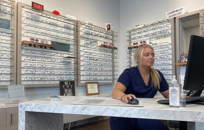 Stephany Aeling, a doctor's assistant at Visual Care Associates, is one of several pre-optometry students working at the optometry office at 1121 Hill Road North. A grand-opening ceremony will be held for the office, which was relocated to Pickerington from east Columbus, at 8:45 a.m. Sept. 24.