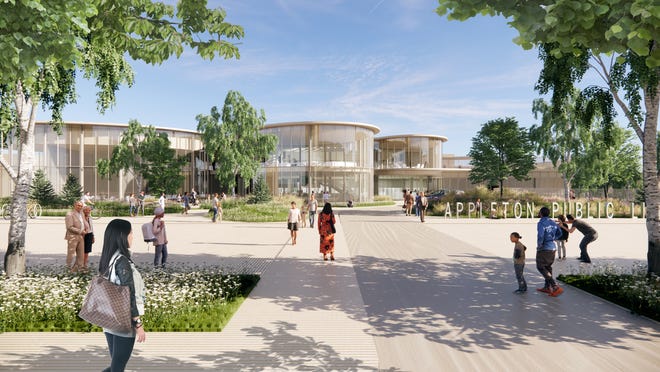 Appleton Mayor Jake Woodford has included $10 million in the city's 2022 budget for the renovation and expansion of the public library, as shown in this architectural illustration.
