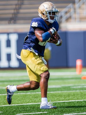 Freshman running back Logan Diggs' only action at Notre Dame came in practice until he made his debut against Virginia Tech last Saturday.