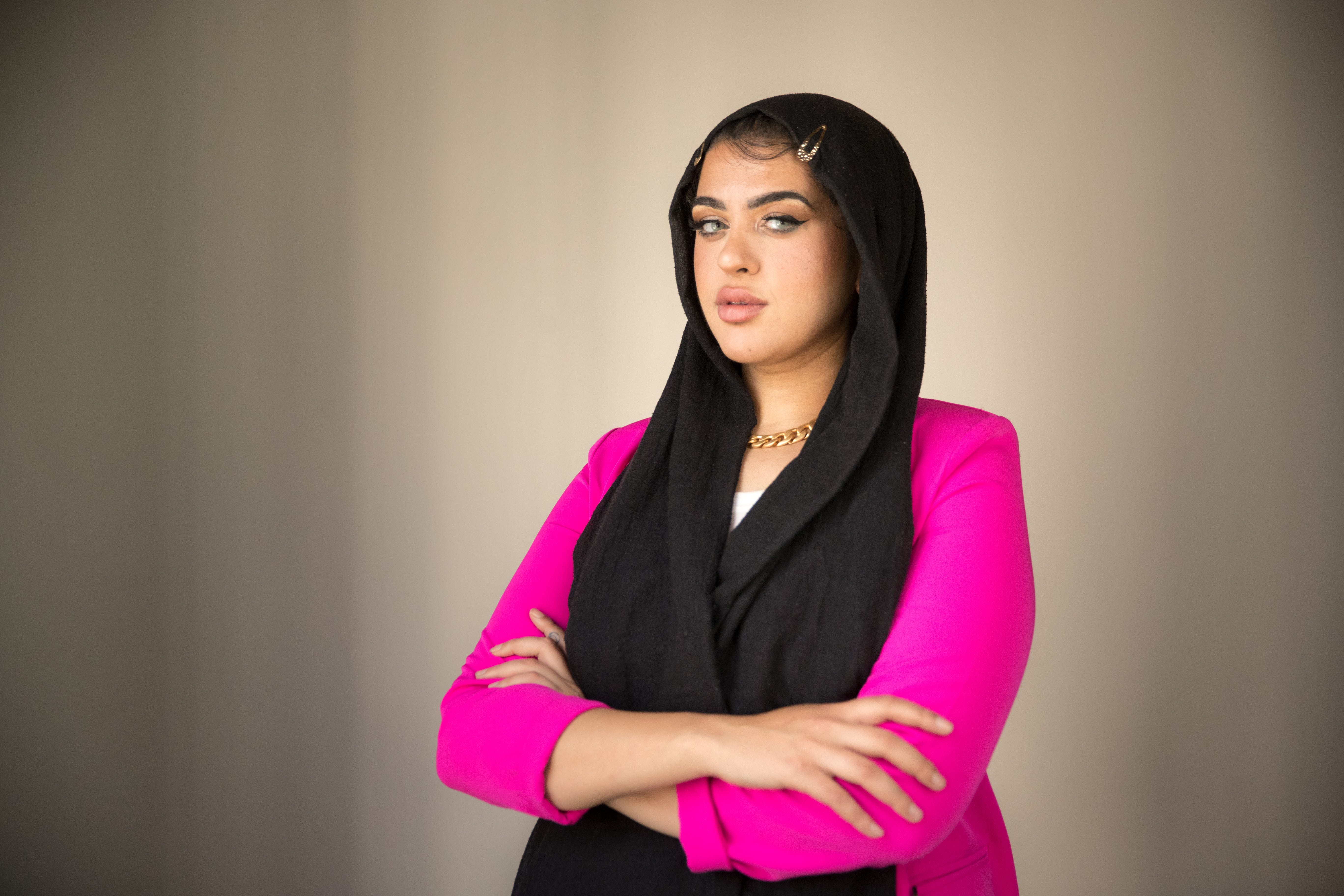 Aug 2, 2021; Los Angeles, CA: Amani Al-Khatahtbeh is an author and activist who founded of MuslimGirl.com. The website and blog's goal is to debunk myths and stereotypes about Muslim women in America, along with creating a community for Muslim women to open up about their challenges in America. Mandatory Credit: Dan MacMedan-USA TODAY