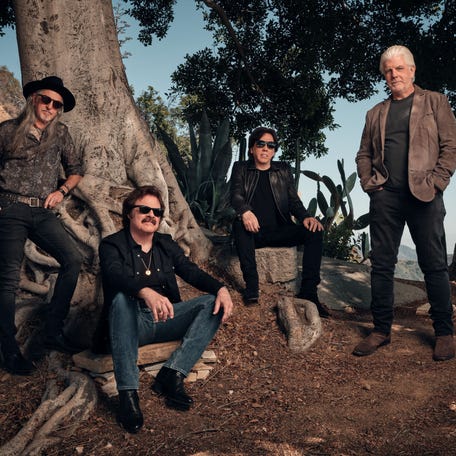 The Doobie Brothers - from left, Patrick Simmons, Tom Johnston, John McFee and Michael McDonald - are celebrating 50 years with a tour featuring McDonald.