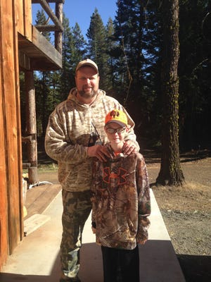 Cooper Meshew (right) stands with a family friend while on a trip to Oregon to go hunting. While on this hunting trip, Meshew was able to get an elk.