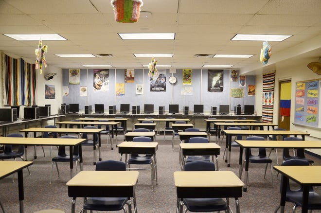 A look inside a classroom at Petoskey High School.