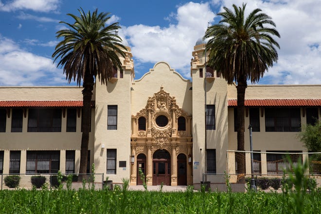 The facade of the Safford Engineering/Technology Middle School in Tucson, July 29, 2021.