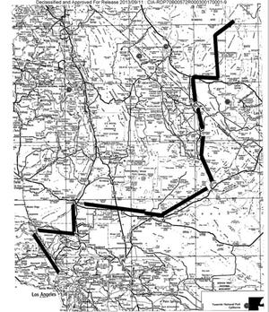 An anonymously authored report classified by the CIA for more than 50 years describes how Area 51 insiders maneuvered technology that remains secret to this day through the High Desert, with an overnight stay in Barstow.