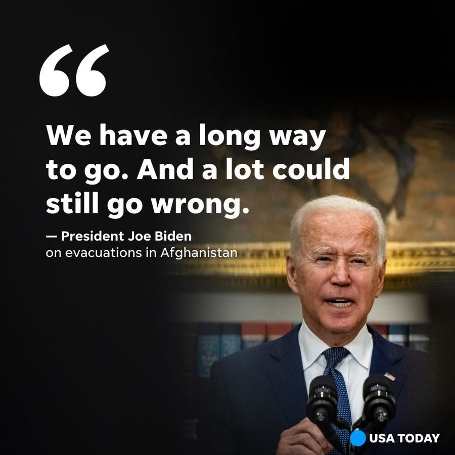 President Joe Biden left open the possibility of extending the Aug. 31 deadline for the full removal of U.S. troops from Afghanistan.