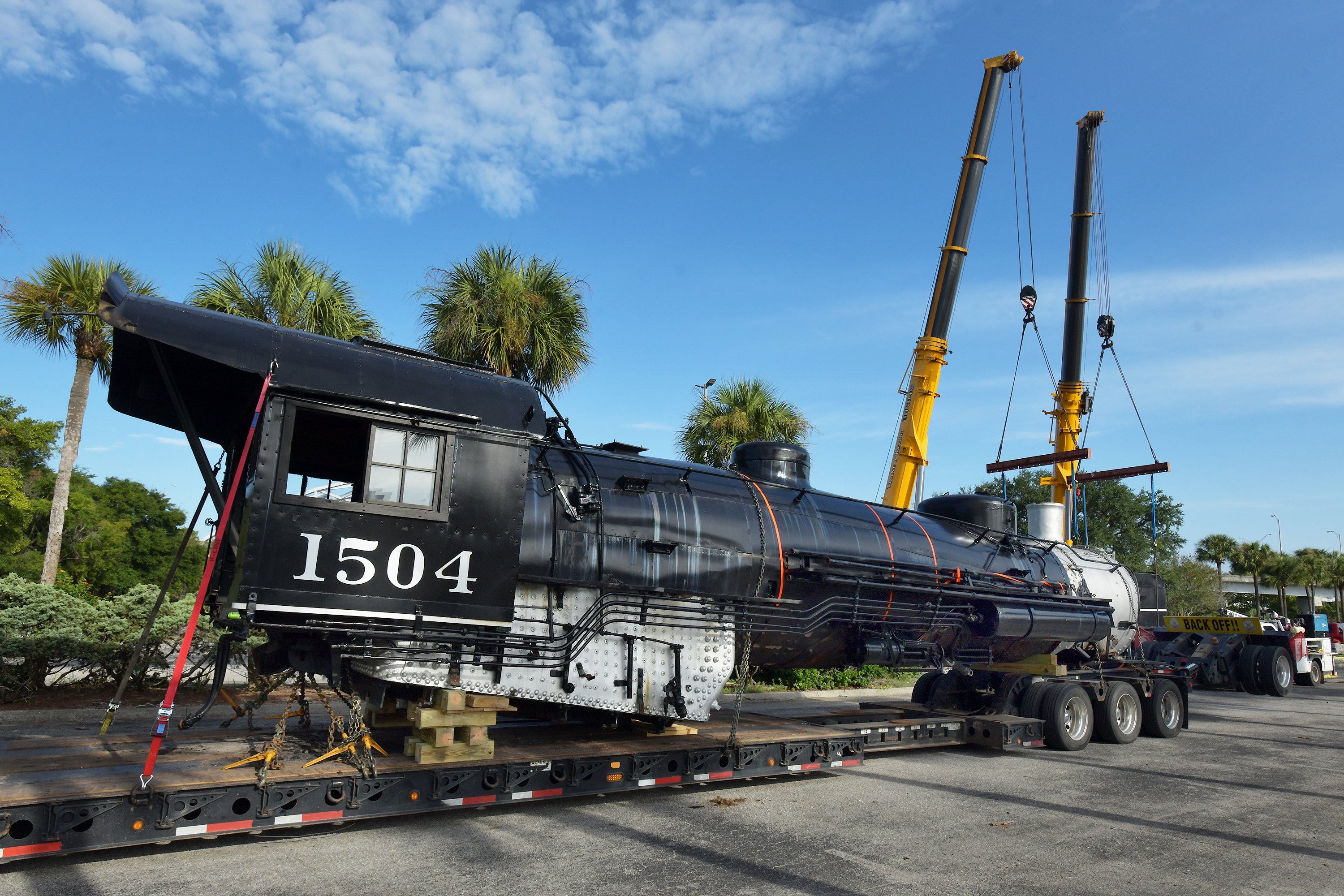 The list of 19 steam locomotive restoration 1 Jacksonville's ol' No. 1504 leaves the station en route to restoration