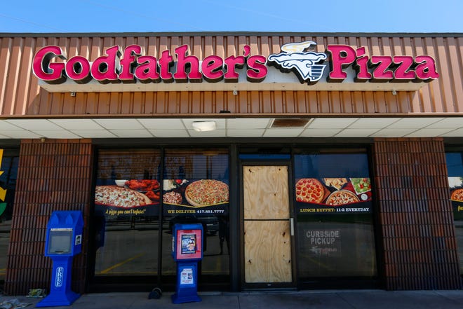 Godfather's Pizza on South Ingram Mill Road in Springfield was damaged by a fire on Sunday.