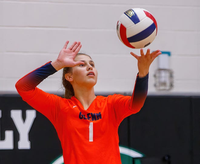 Glenn sophomore Ava Wind, serving against Connally, said it was intimidating to be an underclassman on the team at first. But her older teammates were "super welcoming" and eased the transition.