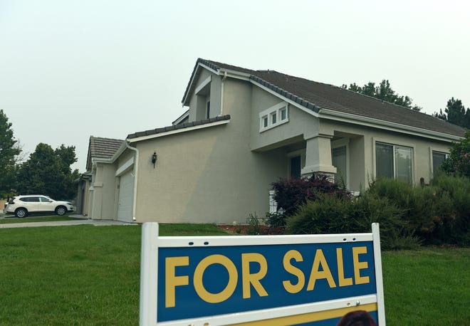 A house goes on sale at Wingfield Springs in August 2021.