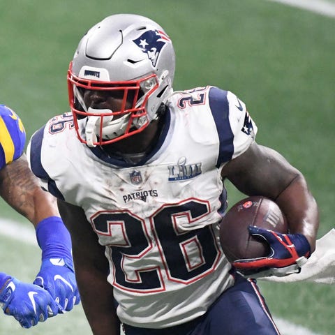 Former Patriots RB Sony Michel (26) rushed for 94 