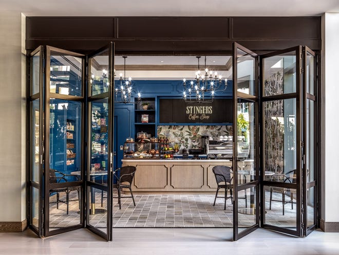 Stingers coffee shop offers breakfast, lunch, snacks and specialty coffees and juices at The Ray hotel in Delray Beach.