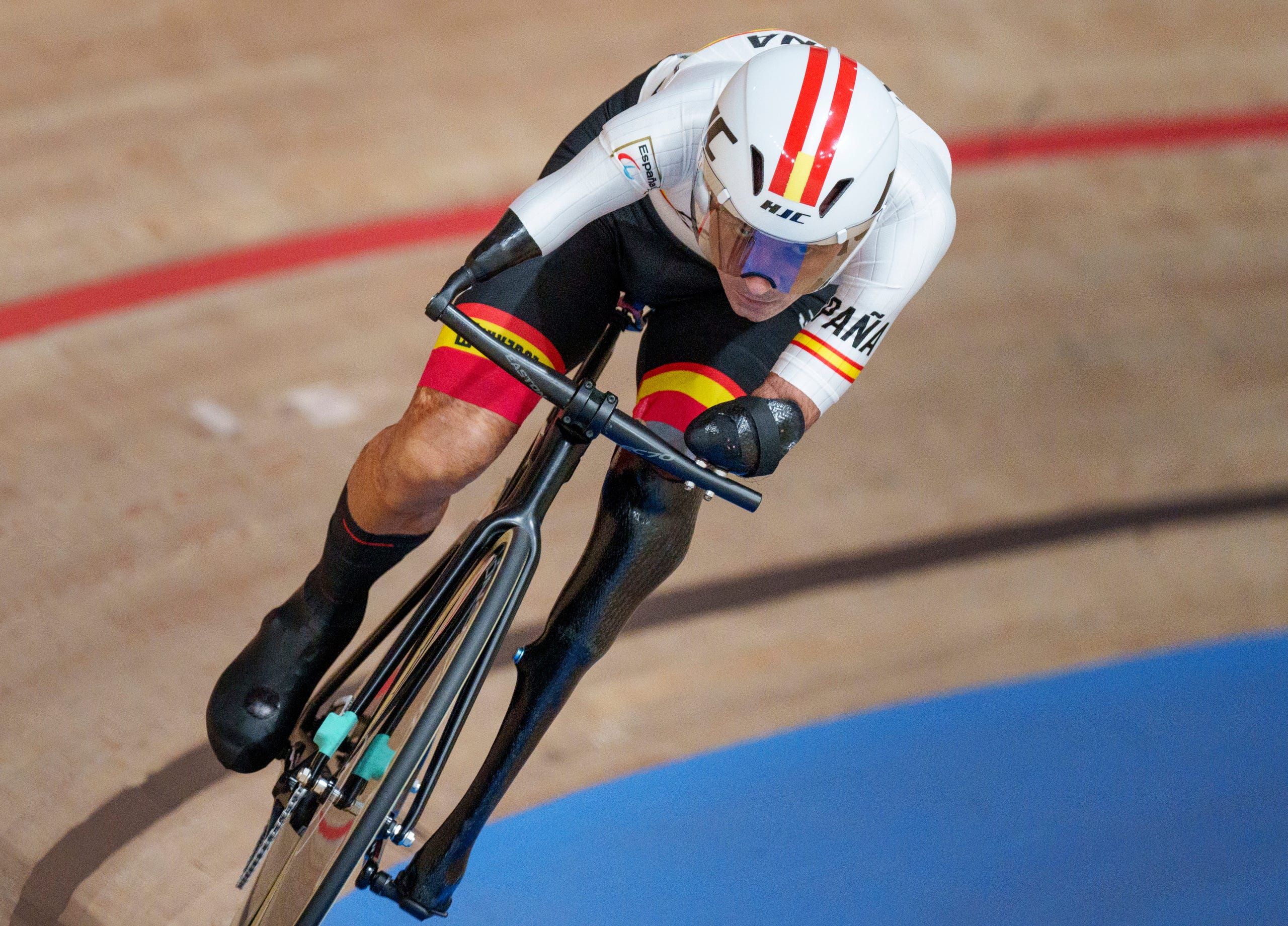 August 26, 2021:  Spain's Ricardo Ten Argiles competes in the Track Cycling Men's C4 1000m Time Trial during the Tokyo 2020 Paralympic Games in Izu, Japan.