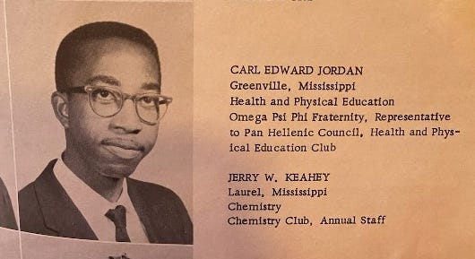 Jerry Keahey Sr.  in his yearbook at Tougaloo College.