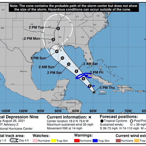 The National Hurricane Center says Tropical Depres