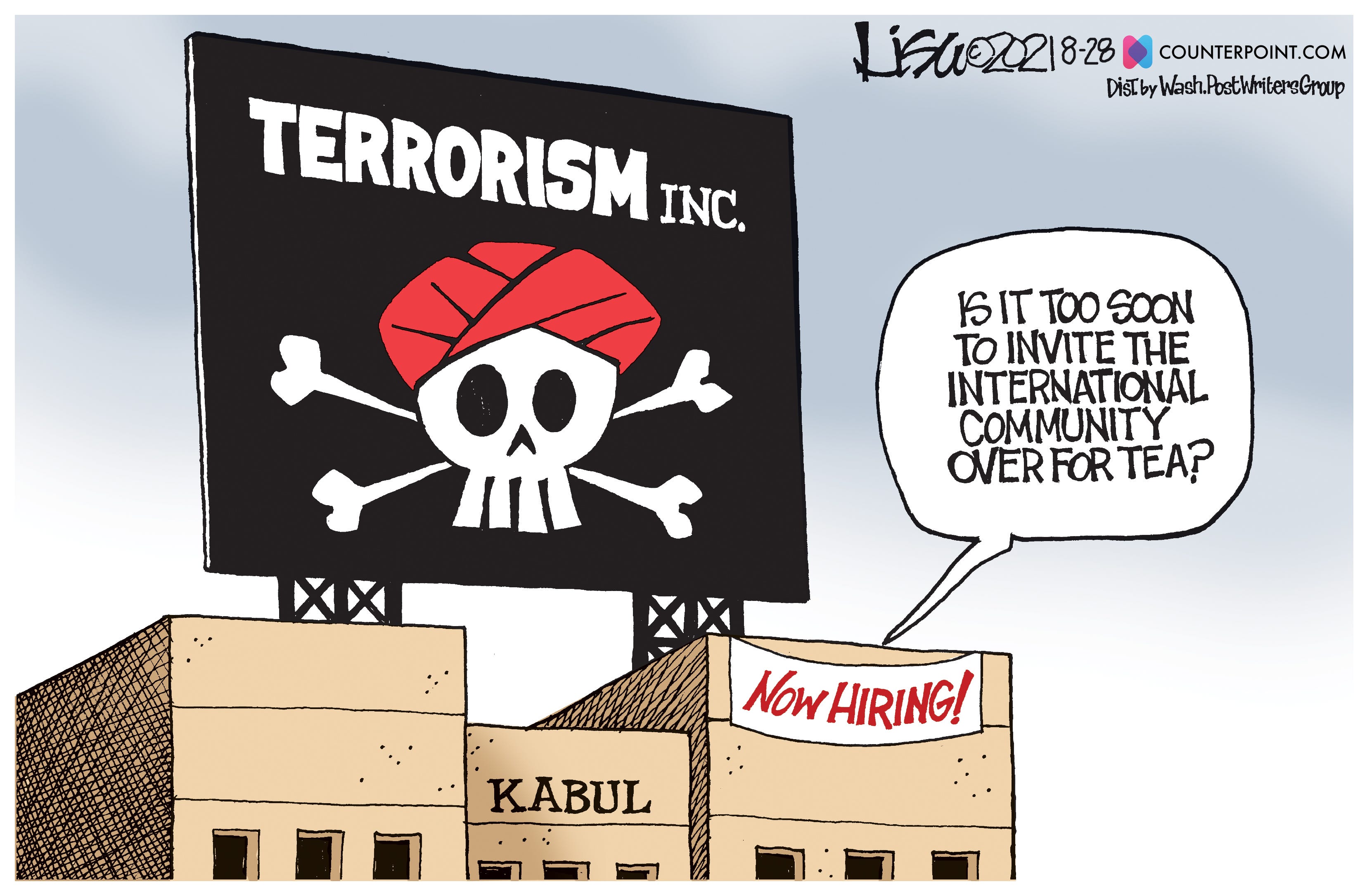 Editorial cartoon, Aug. 30, 2021: Terrorism Editorial cartoon, Aug. 30, 2021: Terrorism