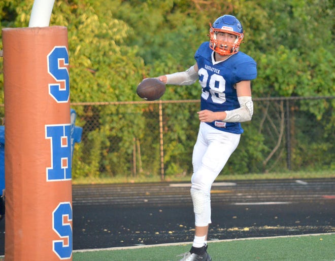 Benny Diaz. The Saugatuck football team faced White Pigeon in its season opener.