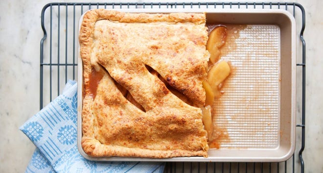 Apple slab pie from Cathy Barrow’s new cookbook, “Pie Squared.”