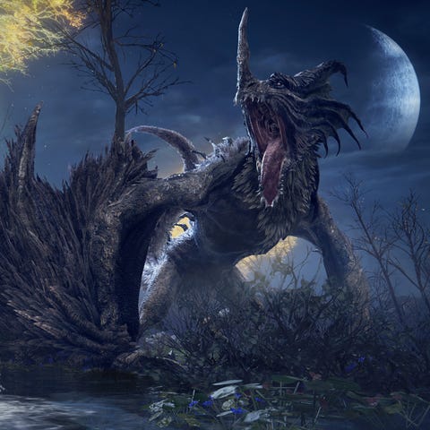 A scene from the video game Elden Ring, launching 