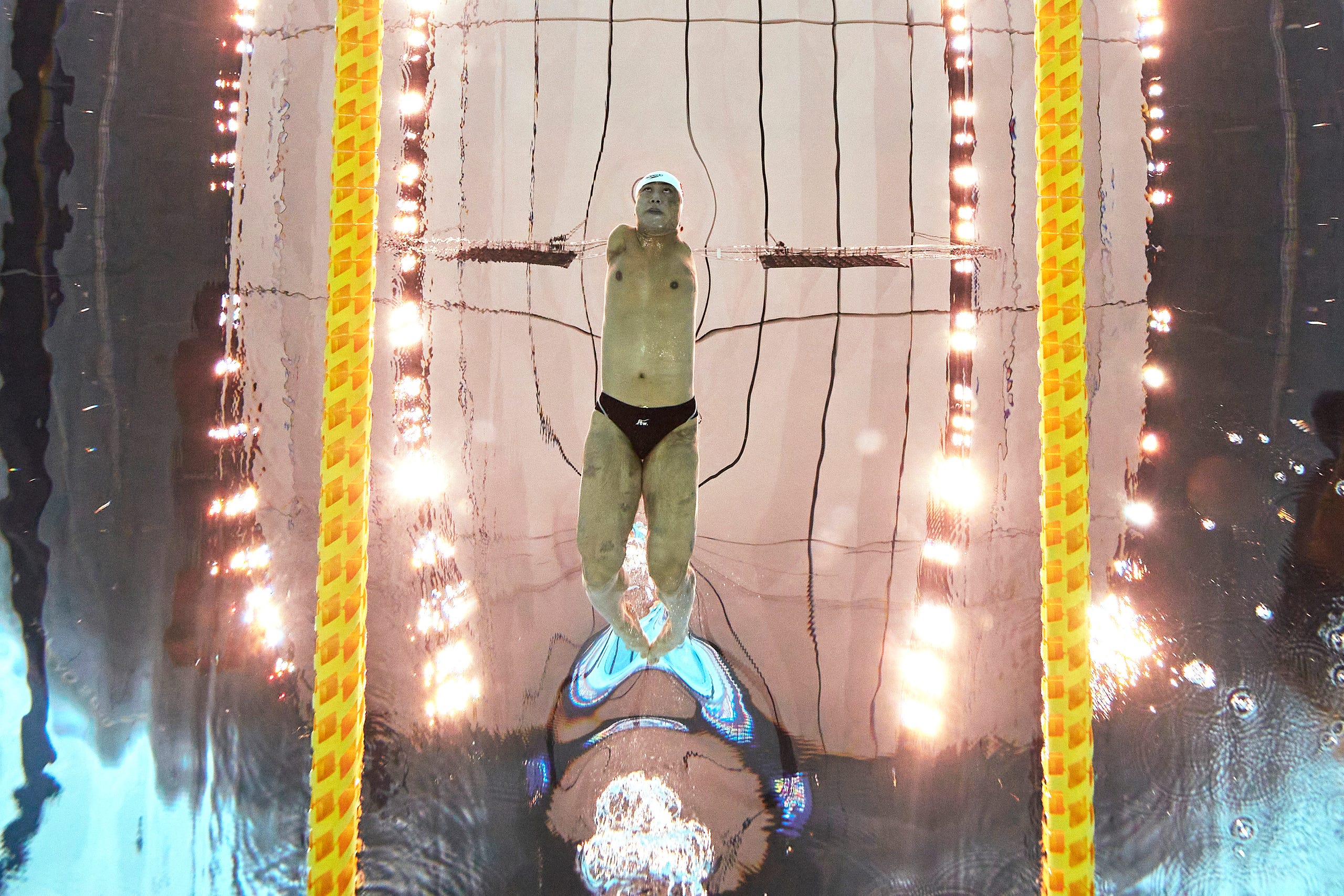 August 27, 2021: Weiyi Yuan of China competes in the men's 50-meter Butterfly S5 Heat 1 on Day 3 of the Tokyo 2020 Paralympic Games.