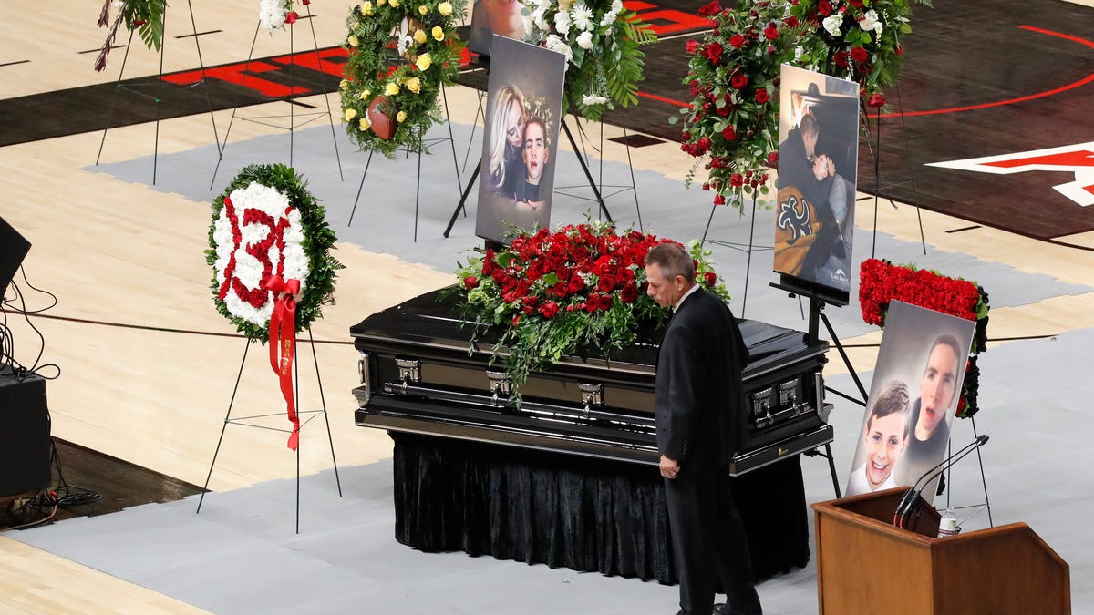 Photos Luke Siegel funeral at United Supermarkets Arena
