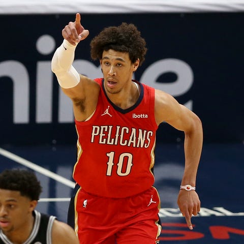 Jaxson Hayes during a New Orleans Pelicans game in