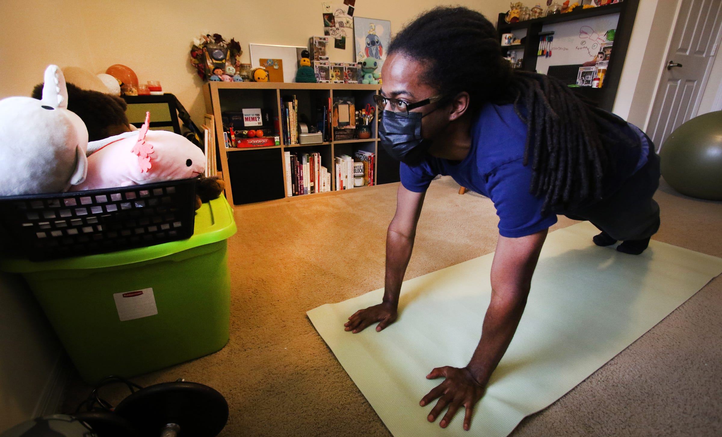 Lyn Holland, 28, practices meditation in an apartment in Gastonia, North Carolina, he was about to lose in March. Holland doesn’t work regularly because of sickle cell anemia, a blood disorder that often clenches his body with pain and repeatedly sends him to the emergency room. And for his housing, he and his girlfriend need an apartment with two rooms because Holland's mental illness means there are times he has to isolate himself for his health and those who live with him.