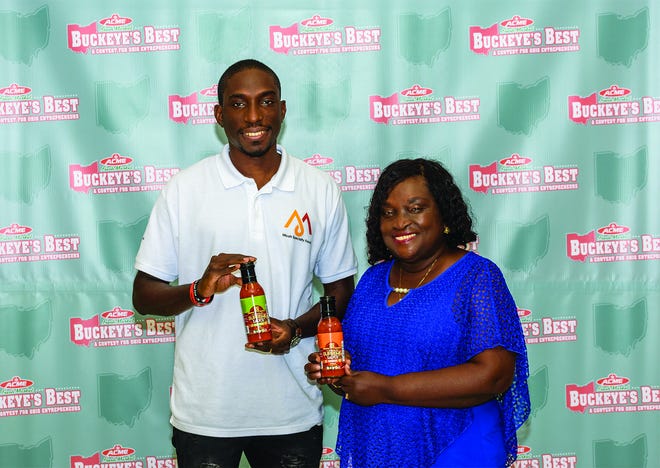 Nana and Natasha Takyi-Micah won first place in the Acme Fresh Market's Buckeye's Best contest for their Supreme Sauce marinade.