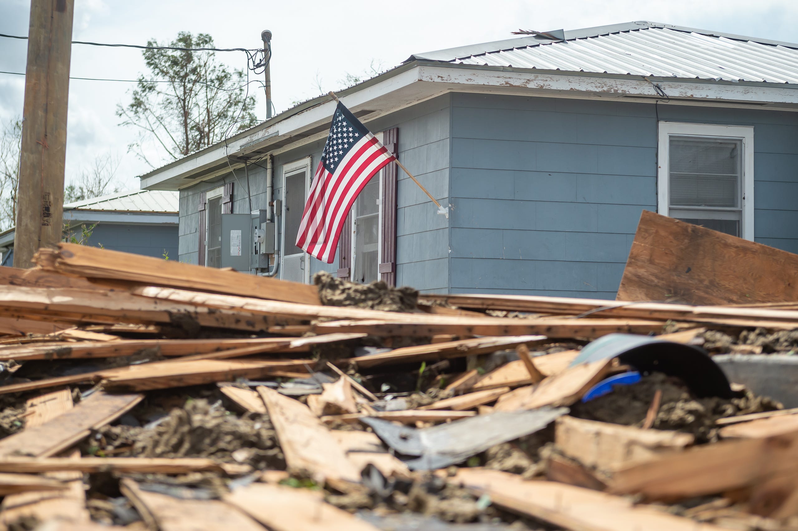 Damage caused by Hurricane Ida in Houma, LA. Monday, Aug. 30, 2021.