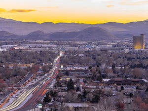 City of Sparks, Nevada at sunset.
