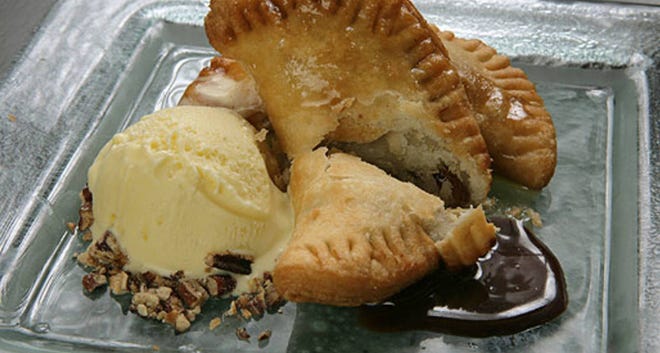 Chocolate Fried Pies with Toffee Sauce