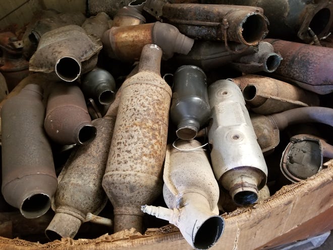 These catalytic converters were sold to a scrap business in Carroll County.