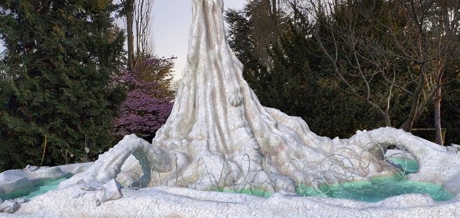 A detail of Sigalit Landau’s “Salt Stalagmite #1 (Three Bridges)” Augmented Reality, 2021, that will be part of the “Seeing the Invisible” exhibit at Selby Gardens’ Historic Spanish Point campus exhibit.