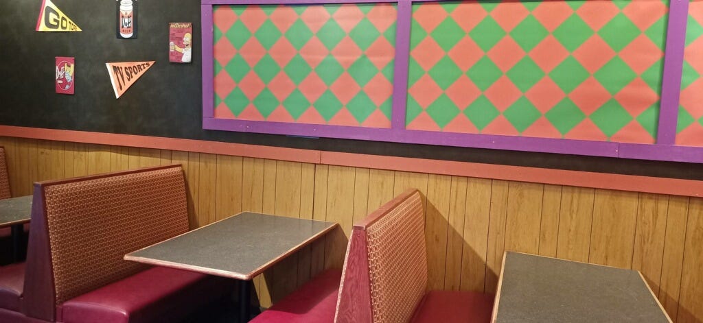 A replica of Moe's Tavern.