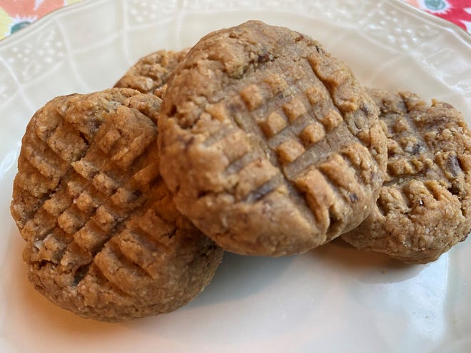 These oatmeal-peanut butter cookies are basically plant based. The texture is quite different, sort of a cross between a cookie and a muffin.