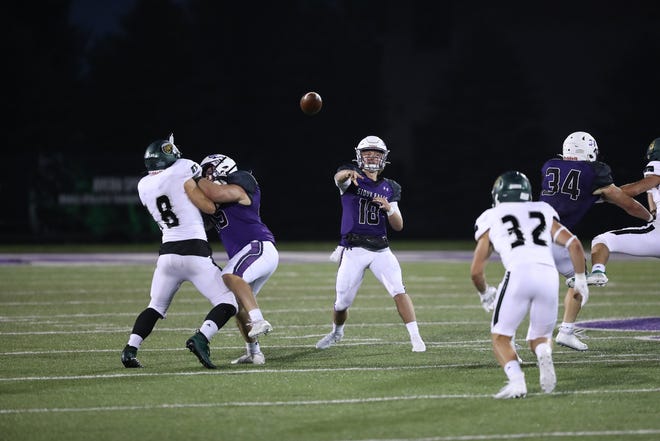 USF QB Adam Mullen throws a pass during the Cougars' 24-16 season-opening loss to Bemidji State on Thursday night at Bob Young Field.