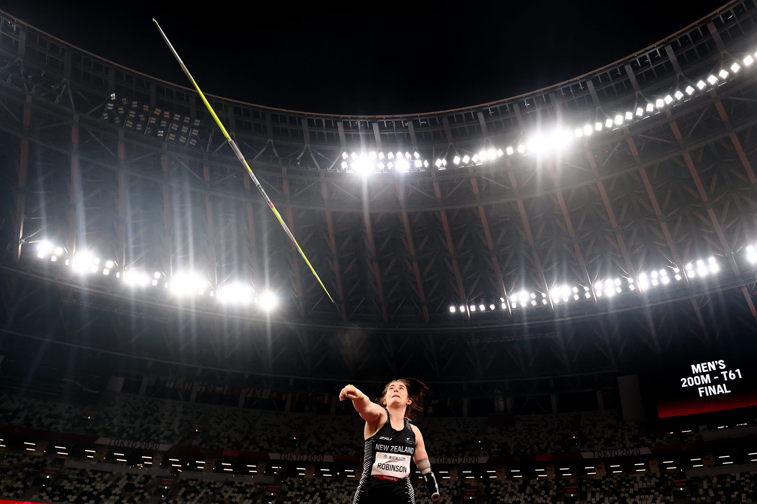 Sept. 3: Holly Robinson of Team New Zealand throws to win the gold medal as she competes in the Women's Javelin - F45 on day 10 of the Tokyo 2020 Paralympic Games at the Olympic Stadium.